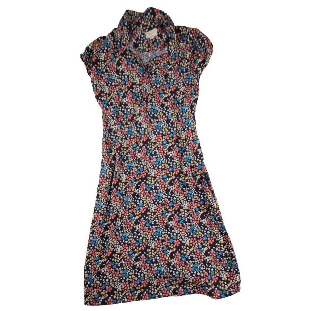 Mountain Warehouse Blue Ditzy Floral Button Down Tie Waist‎ Midi Dress Size 16